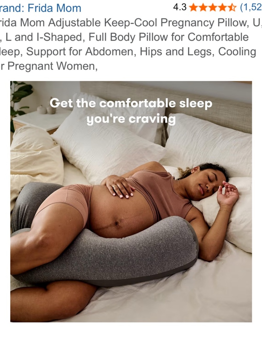 Frida Mom Keep Cool Gray Maternity & Nursing Pillow - Comfortable Support EUC - Picture 3 of 9